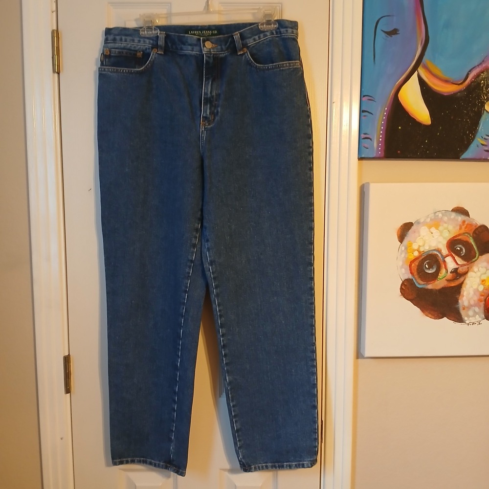 Lauren Ralph Lauren Jeans Co Women's Classic Straight Blue Size 14 P